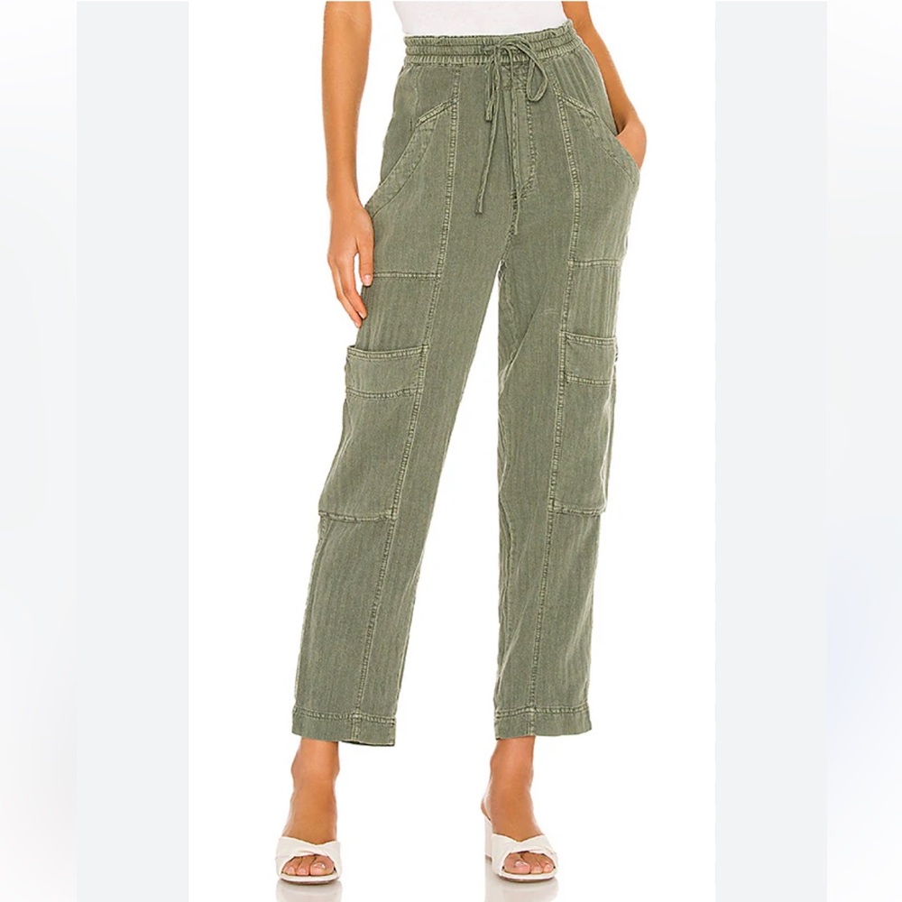 Free People Olive Green Drawstring Cargo Pants